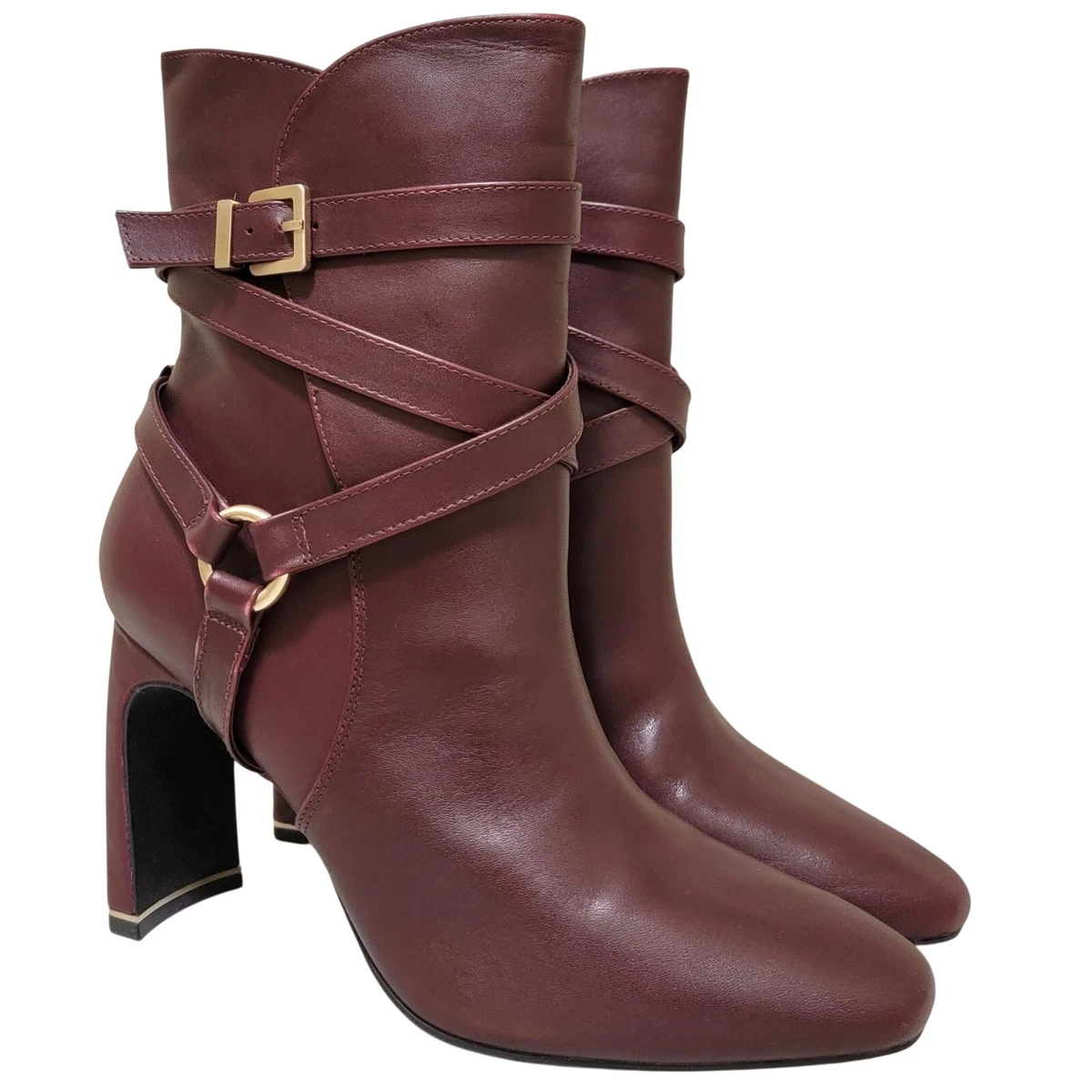 BURBERRY Size 9.5 Burgundy Leather Calf High Pull On Harness Boots Burberry Cavalier Knee-High Leather Riding Boots - Bergdorf  main image 3
