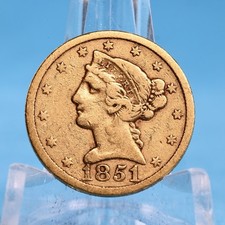 USA 5 $  1851 Coronet Head Eagle * 8,36 Gramm- 900 Gold *Ss-