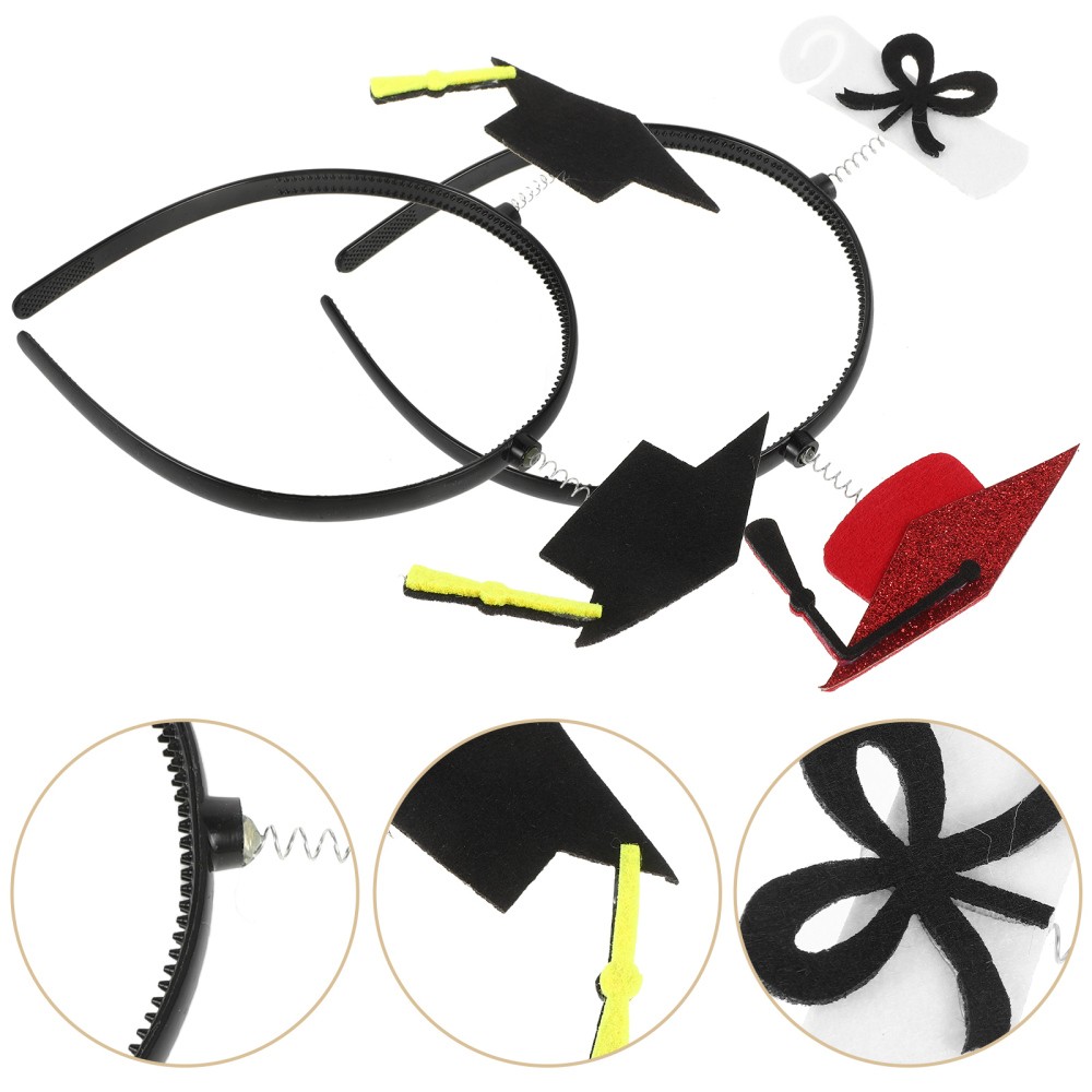 2-Piece Graduation Cap Headbands for Bachelor Party Celebrations