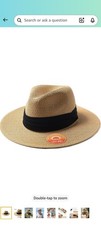 Panama Style Sun Hat Crushable Wide Brim Fedora Straw Beach Hat Packable UPF50