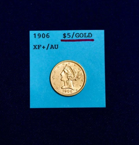 1906 $5 Liberty Head Half Eagle Gold Coin