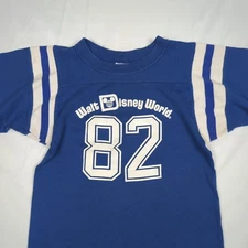 COLLEGIATE PACIFIC Vtg 80s DISNEY WORLD Football Jersey SHIRT 1982 Boys S 6-8