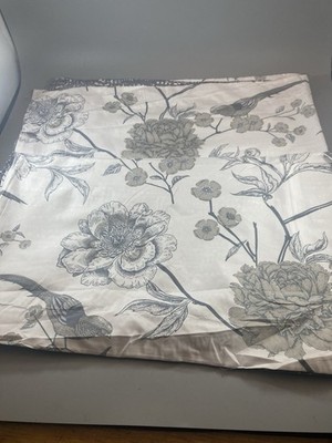 Pillow Sham Set of 2 Grey White Birds Floral 35 x 20 inches Envelope