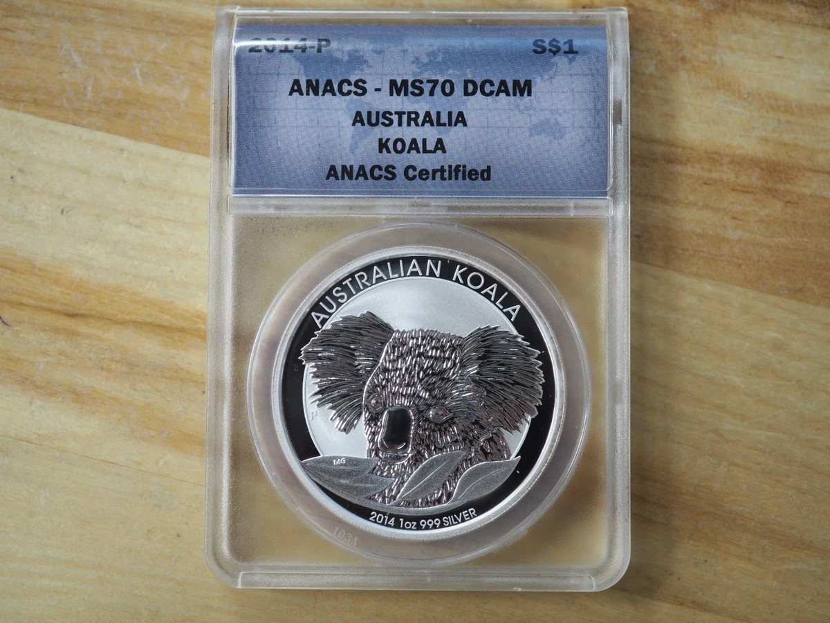 Australian Koala Grade MS 70 ANACS Certified Silver Bullion Coins