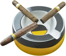 Porcelain Cigar Ashtray 8" Round Large Rest Outdoor Indoor Gift