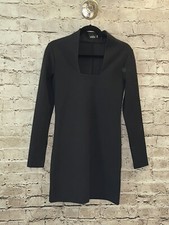 SALE Kate Spade Saturday Womens XS Black Long Sleeve Square Neck Sheath Dress