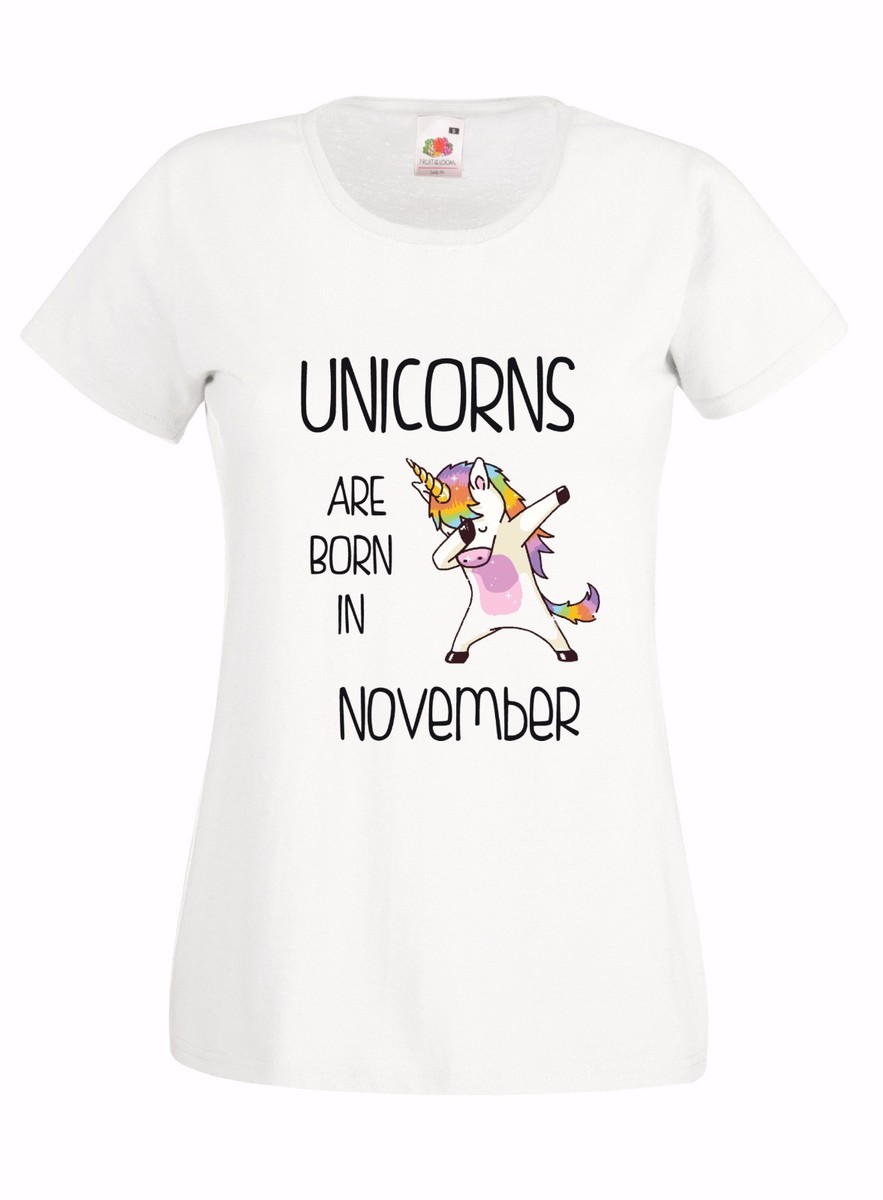 T-shirt Maglietta donna J2070 Unicorns Are Born In Novembre