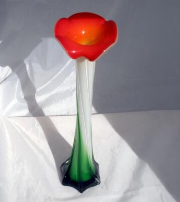 MURANO Style Art Glass Multicolor Jack-In-The-Pulpit 14-3/4