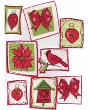 8 Christmas Pix - Iron On Fabric Appliques