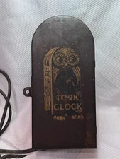 Antique Ansonia Clock Co Tork Owl Tombstone Coffin 115 Single Pole 10 Day Timer