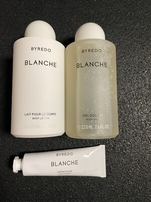 Byredo Blanche body wash, lotion and hand cream set