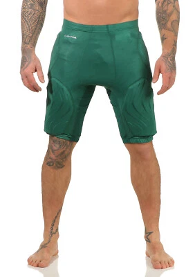 Adidas Herren Pad Short GFX Basketball Sporthose gepolstert grün NEU O24757