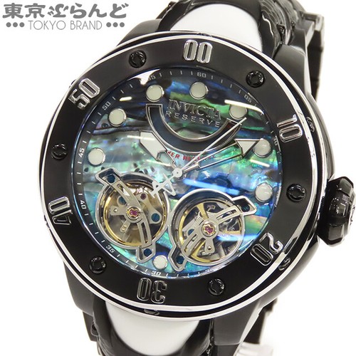 INVICTA Kraken 39742 Black SS Power Reserve Shell Dial Men's From Japan w0816