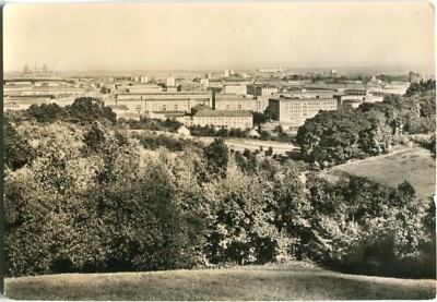 DDR-Foto-AK EISENHÜTTENSTADT Blick v. Berggaststätte DIEHLOER HÖHE 1963