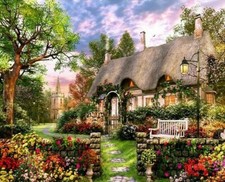 Paint By Numbers DIY Dream Manor House Garden 40CMx50CM Canvas