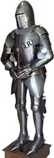 Medieval Knight Suit Of Armor Full Body Armor Suit W/Sword/Pig Face Helmet