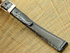 Accutron Vintage NOS Unused Faux Leather w Silver Tone Buckle 10mm Watch Band