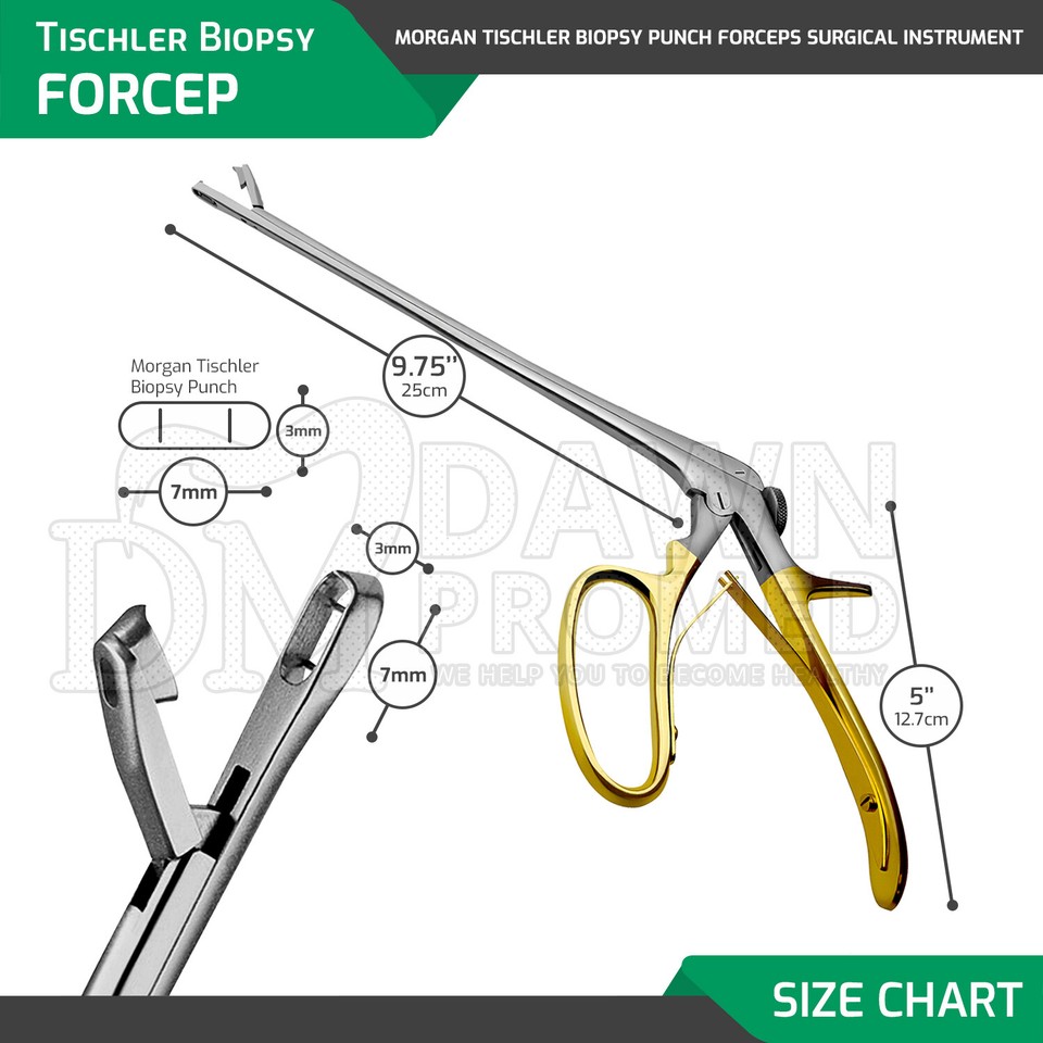 Tischler Morgan Biopsy Forceps 3mmx7mm Bite with Gold Handle OB-GYN ...