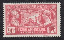 Légion américaine n°244 Y&T rouge 90c timbre France 1927 neuf