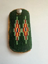 Vintage Beaded Native American Suede Key Holder