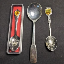 Set of 3 misc VINTAGE Spoons Atlantic City, S. Pietro  Stamped misc Silver