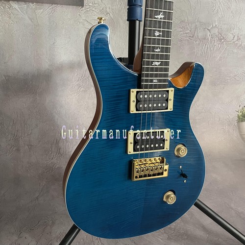 Blue Flame Maple Top PRS SE Electric Guitar 6 Strings Mahogany Neck HH Pickup