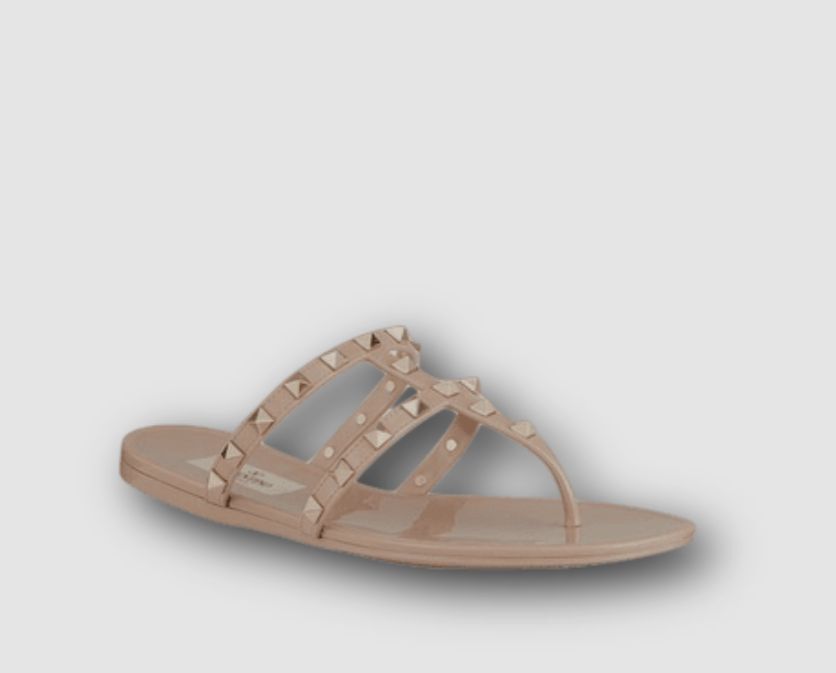 beige jelly sandals