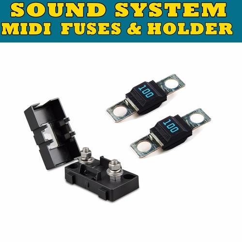 HOLDER + 100A AMP MIDI FUSES FOR LITTEL FUSE DUAL BATTERY AND MEGA SOUND AU - Picture 2 of 4