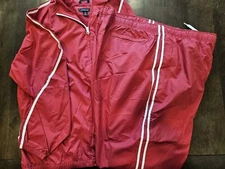 Women's Lands End Red Windbreaker Jacket Pants Suit XL 18 20 NWT LIGHTWEIGHT