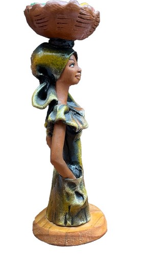 Jamaikanische Jamaika Frazers Keramik Frau Figur Obstkorb Kleid Deko - Bild 2 von 9