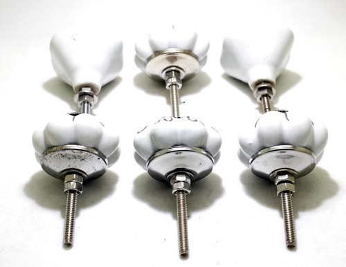 Ceramic Knob/6 X White With Gold Classic Knob Drawer Knob Door Knob Handle Pull - Picture 7 of 9