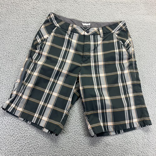Marmot Herren grün weiß kariert Freizeit Wandern vorne flach Chino Shorts Größe 32