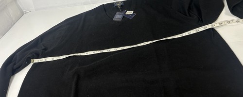 Maglione Club Room tinta unita scollo a V misto lana merino uomo XXL nero pullover nuovo con etichetta - Foto 6 di 7