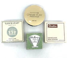 Powder Compact Refill x 4 Stratton Revlon Max Factor Pressed Woodburys Loose Vtg