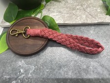 7  Bronze-Tone Macram  Braided Woven Keychain New Free Ship A3461
