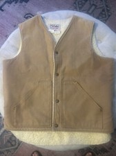 Vintage Walls Blizzard Pruf Duck Canvas Vest Sherpa Lined X-Large Tall
