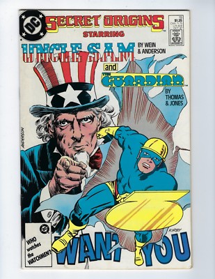 Secret Origins # 19 Uncle Sam & The Guardian Jack Kirby cover (1987) VF/NM