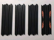 Lot of 4 AFX 9" Squeeze Slot Car Track 1 w/ Lightning and 3 No Lightning
