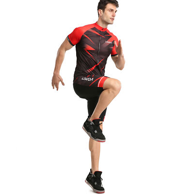 Lixada Heren Cycle Jersey Set Ademend Sneldrogend Fietsshirt Met Korte Mouwen En Met Gel Gewatteerde Shorts Mtb Cycle Outfit Set