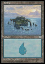 MTG-1x-Heavy Play, English-Island (210)-Portal