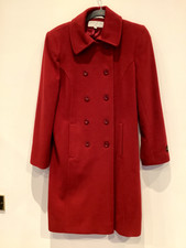 Us Designer Larry Levine Wool/cashmere Red Coat M