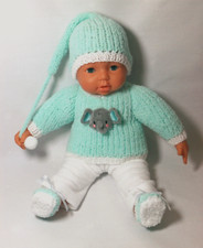 Set Puppenkleidung Handmade  Pullover Hose Mütze re born Baby puppe 43 - 46 cm