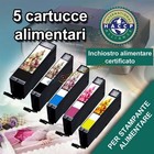 KIT 5 CARTUCCE PER STAMPANTE ALIMENTARE CANON MG5750 MG6850 PGI570/CLI571 MG5700