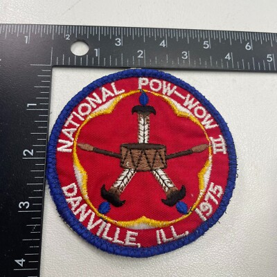 VTG 1975 DANVILLE ILLINOIS NATIONAL POW-WOW III BSA Patch Native American 391J