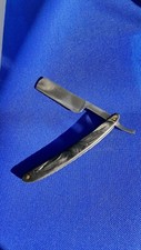 Kriegar Straight Razor Folding Knife SS Blade Faux Mother of Black Pearl Handle