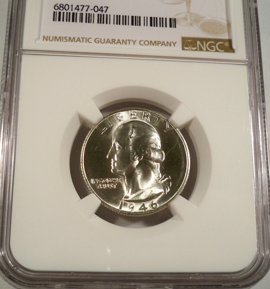 1946-S NGC MS66 WASHINGTON QUARTER BRIGHT WHITE GREAT LUSTER