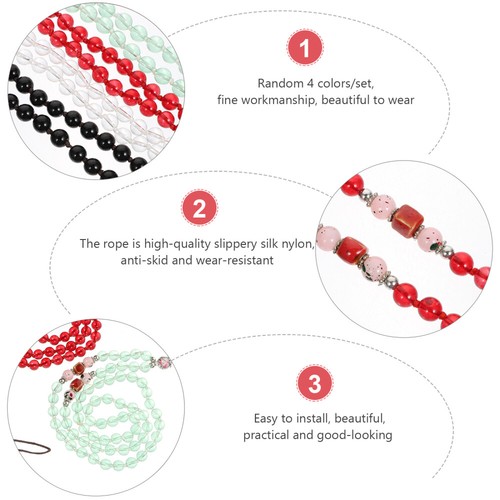4 Pcs -slip Chain Lanyard Beaded Mobile Accessories - 第 9/12 張圖片