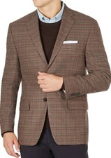 Lauren Ralph Lauren Mens Brown Wool Houndstooth Sport Coat Jacket Size 42L