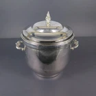 Vintage Silverplate Ice Bucket With Original Milk Glass Insert
