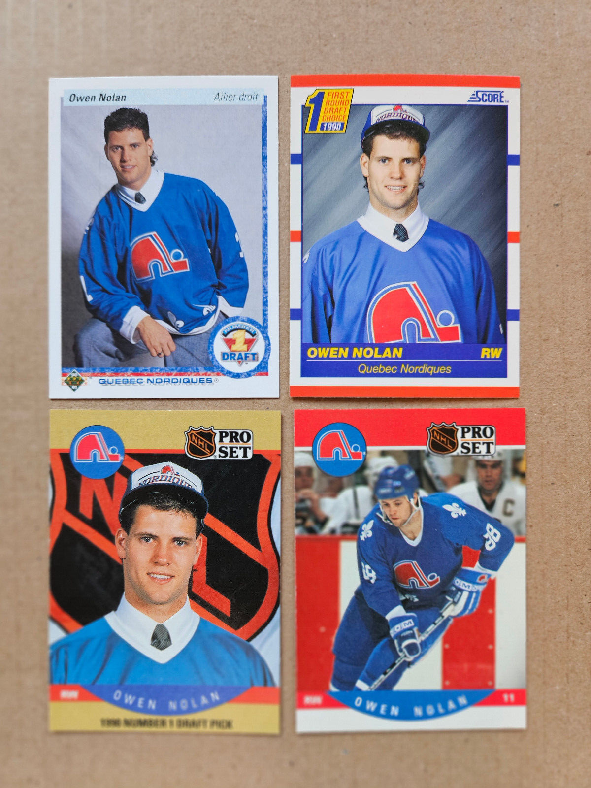 1990-91 UD French Score Pro Set Owen Nolan RC #435 352 635 401 All 4!